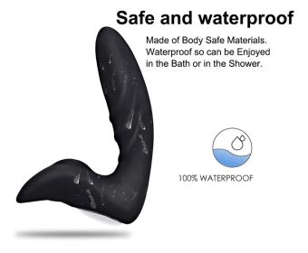 Electric Silicone Prostate Massager Vibrator - Black