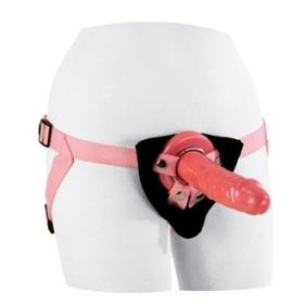 Harness with 7.5 Inch Dong - Pink