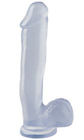 Basix Rubber Works 12 inches Suction Cup Dong - Clear