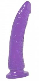 Basix Rubber Works  Slim Dildo With Suction Cup 7 in - Purple