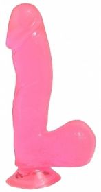 Basix Rubber Dong Suction Cup 6.5 in - Pink