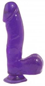 Basix Rubber Works Dong with Suction Cup 6.5 in - Purple