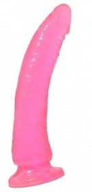 Basix Rubber Slim Dildo Suction Cup 7 ink - Pink