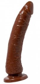 Basix Rubber Slim Dong With Suction Cup 7 in - Brown