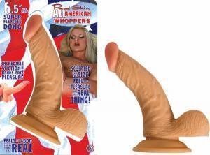 All American Whopper Dildo in 6.5 in -  Beige