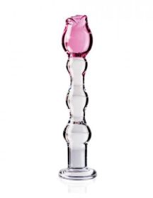 Icicles Flower Glass Wand - Pink