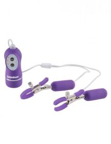 Fetish Fantasy Vibrating Nipple Clamps - Purple