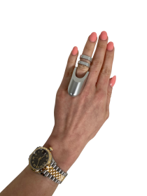 Clio - The Radiant Wearable Vibrating Ring (Color: matte silver, size: 10.0)